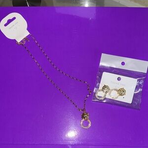 Gold Lion beautiful Necklace and Earring Set
